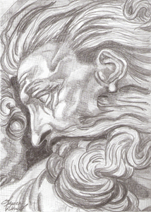 A Pencil Drawing  - from The Creation of Adam
