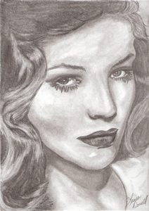 Lauren Bacall in pencil